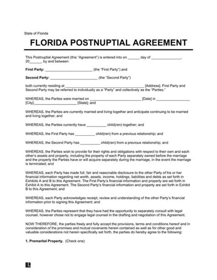 Are postnuptial agreements valid in Florida?