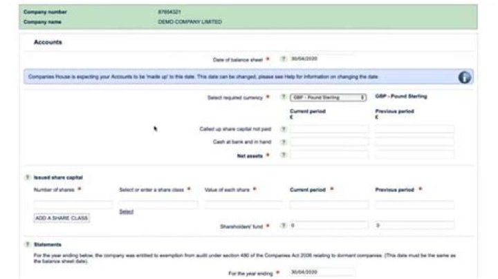 Can company accounts be filed online?