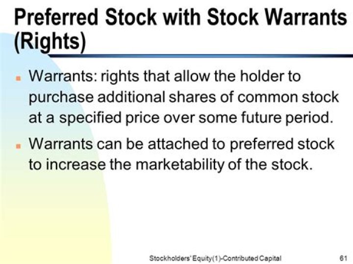 Can warrants be attached to preferred stock?