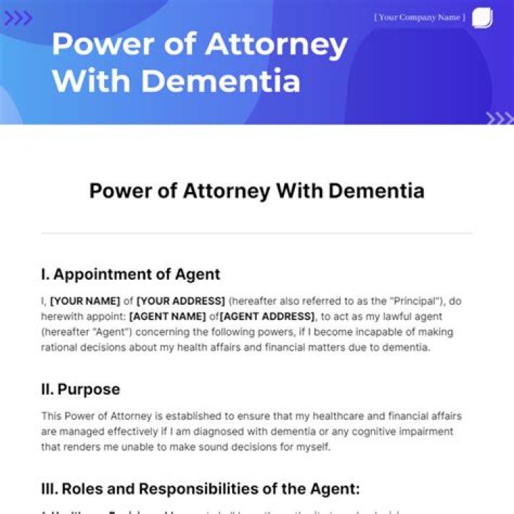 Can you apply for power of attorney for someone with dementia?