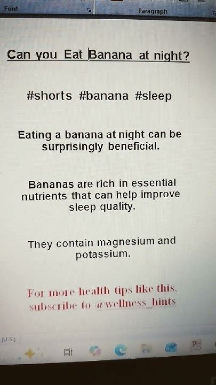 Can you eat banana at night?