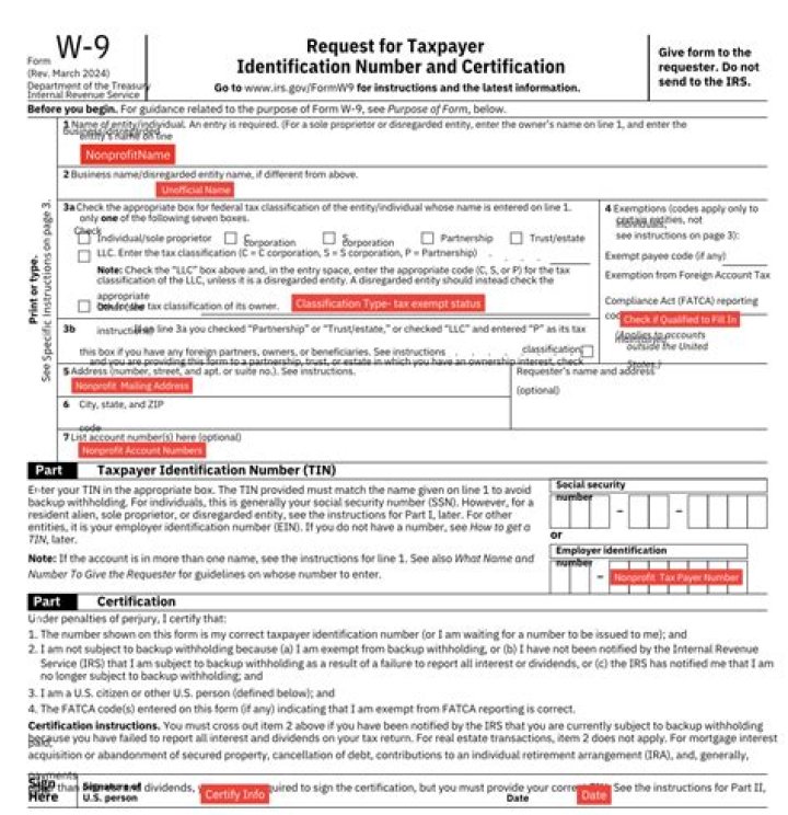 Does a 501c3 need to fill out a w9?