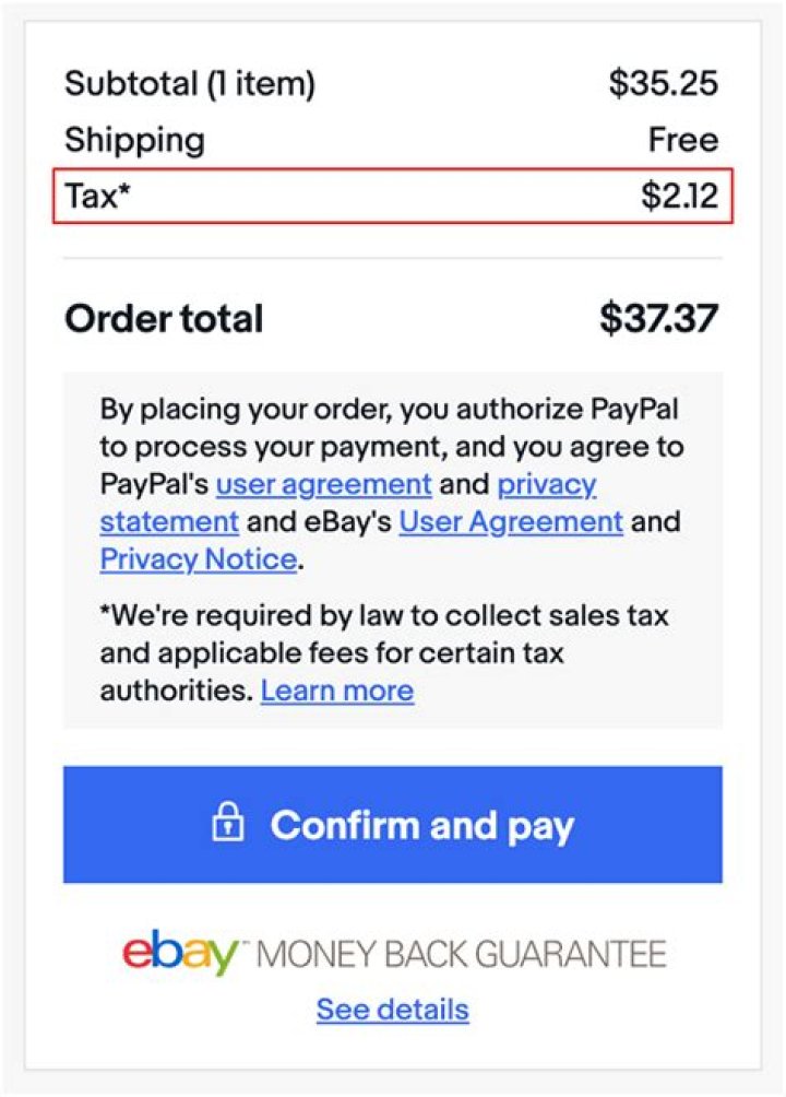 Does Arizona charge sales tax on eBay?