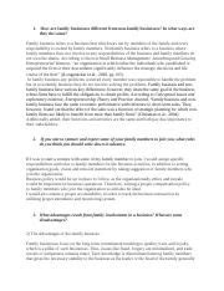 How are family businesses different from non family businesses?