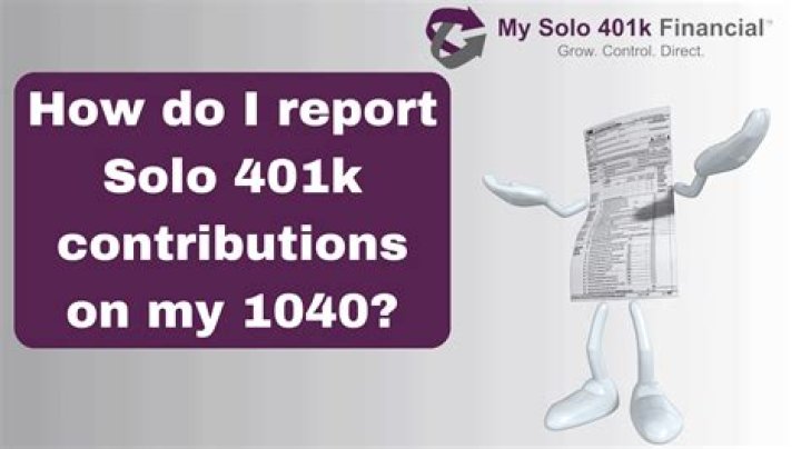 How are Solo 401k contributions reported to IRS?