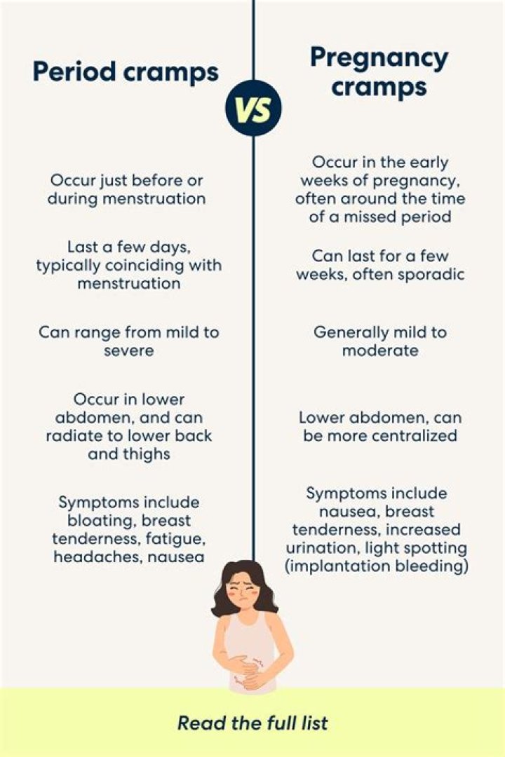 How can I tell the difference between period cramps and pregnancy cramps?