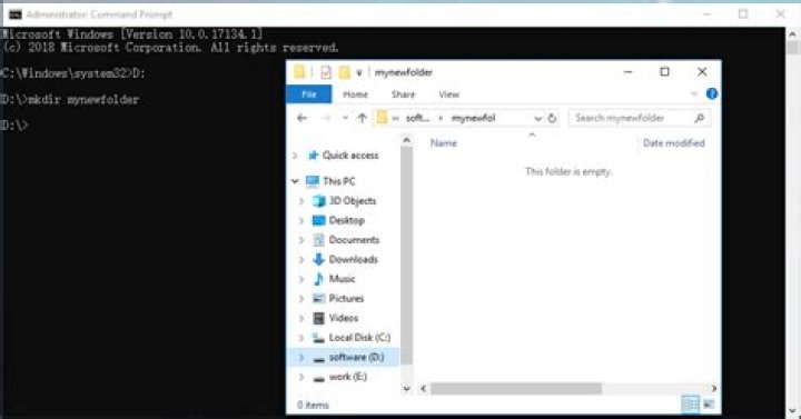 How do I create a directory in Windows 10 using cmd?