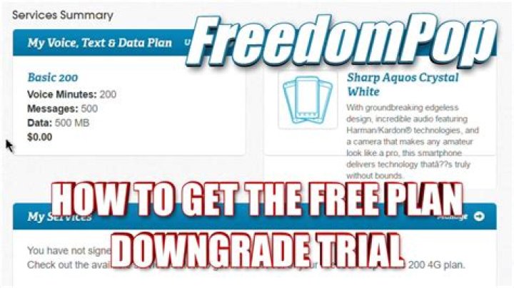How do I downgrade to FreedomPop for free?