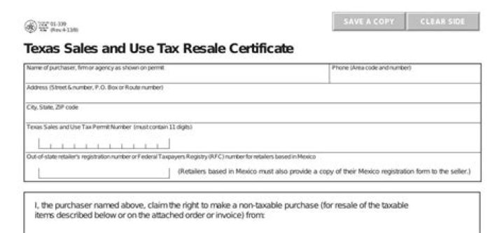 How do I fill out a Texas sales and use tax resale certificate?