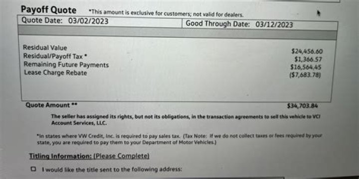 How do I get a VW lease payoff?