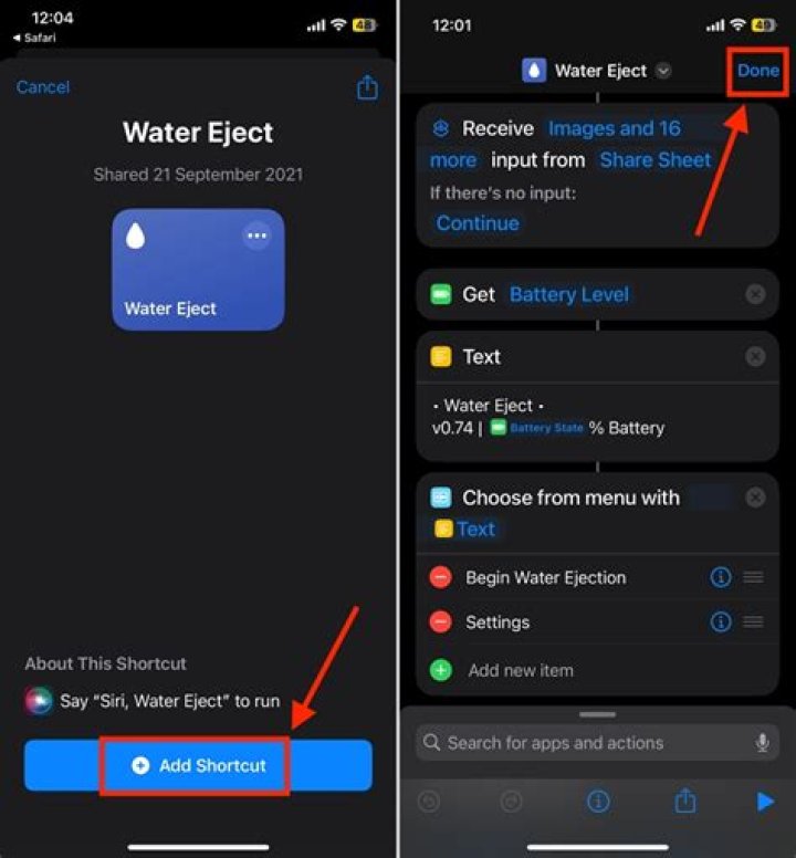 How do I get Siri to eject water?