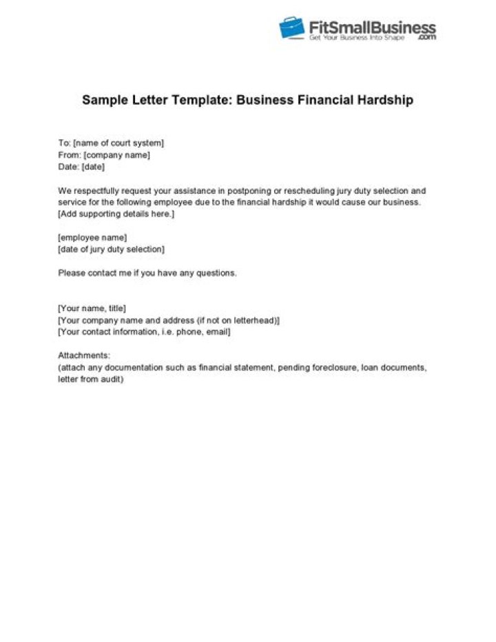 How do I write a financial hardship letter?