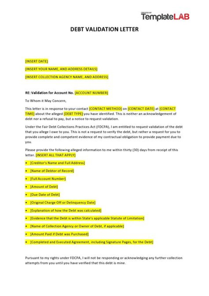 How do I write a letter requesting debt validation?