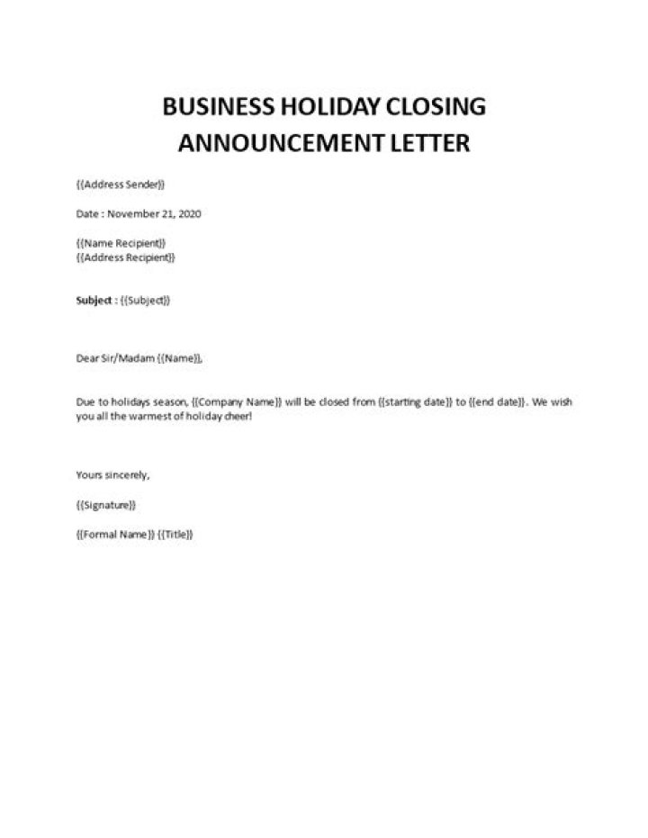 How do you announce a business closing?