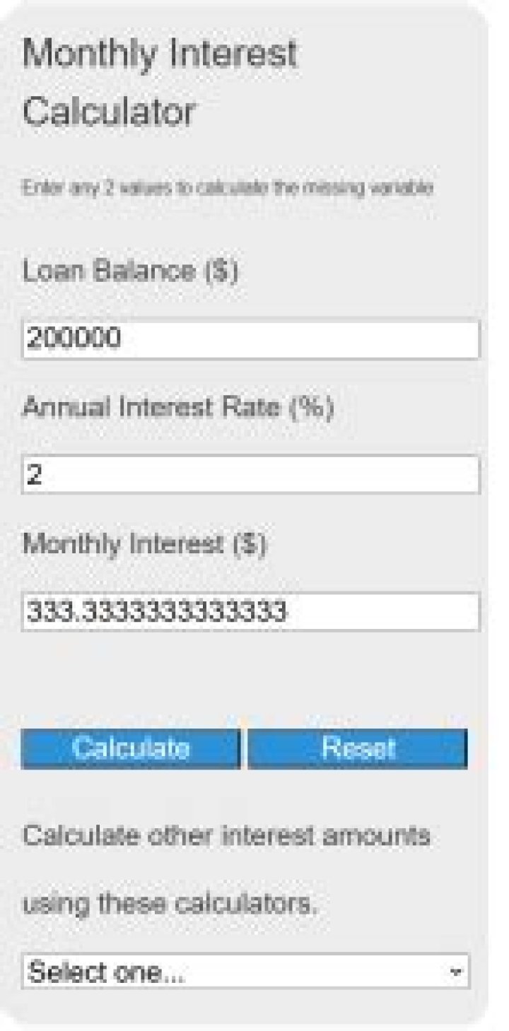 How do you calculate monthly interest on a bank account?