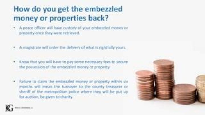 How do you get embezzled money back?