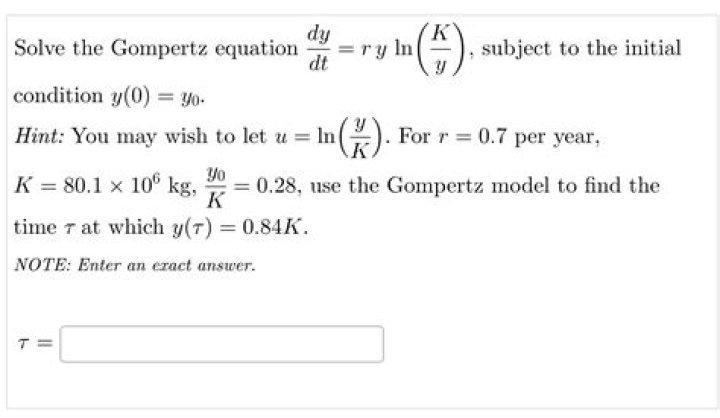 How do you Linearize the Gompertz equation?