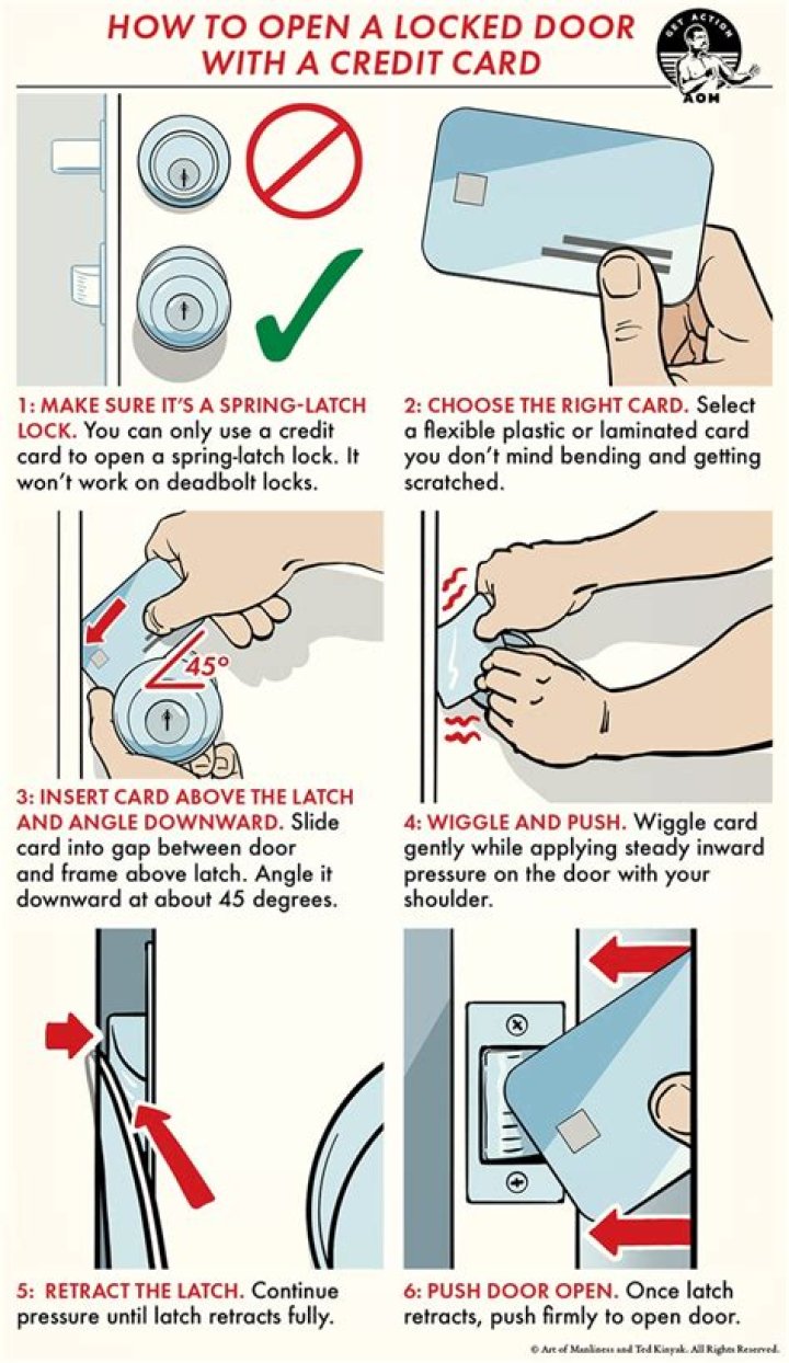 How do you open a locked door with a knife?
