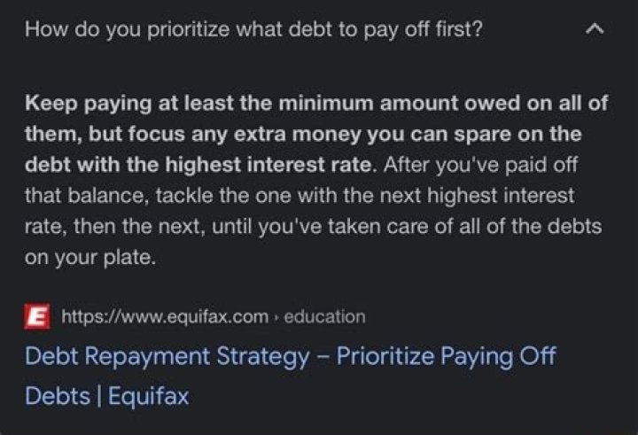 How do you prioritize what debt to pay off first?