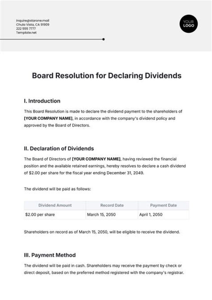 How do you record a declaration of dividends on a property?