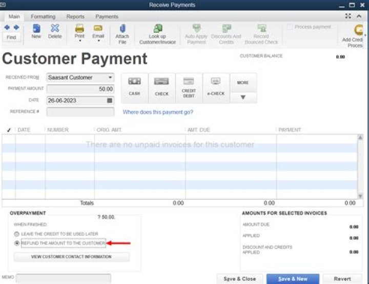 How do you record overpaid customers?