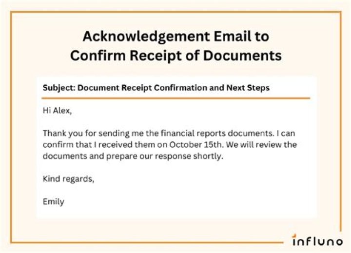 How do you respond to an email asking for documents?
