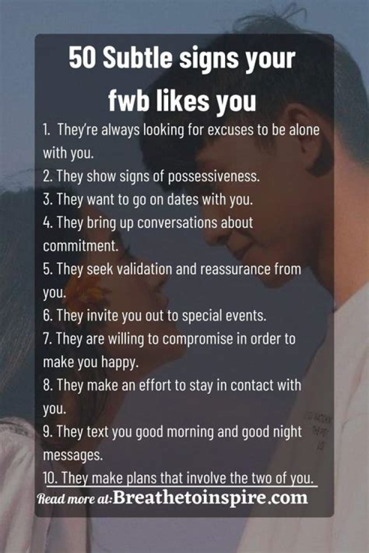How do you tell if a FWB is falling for you?