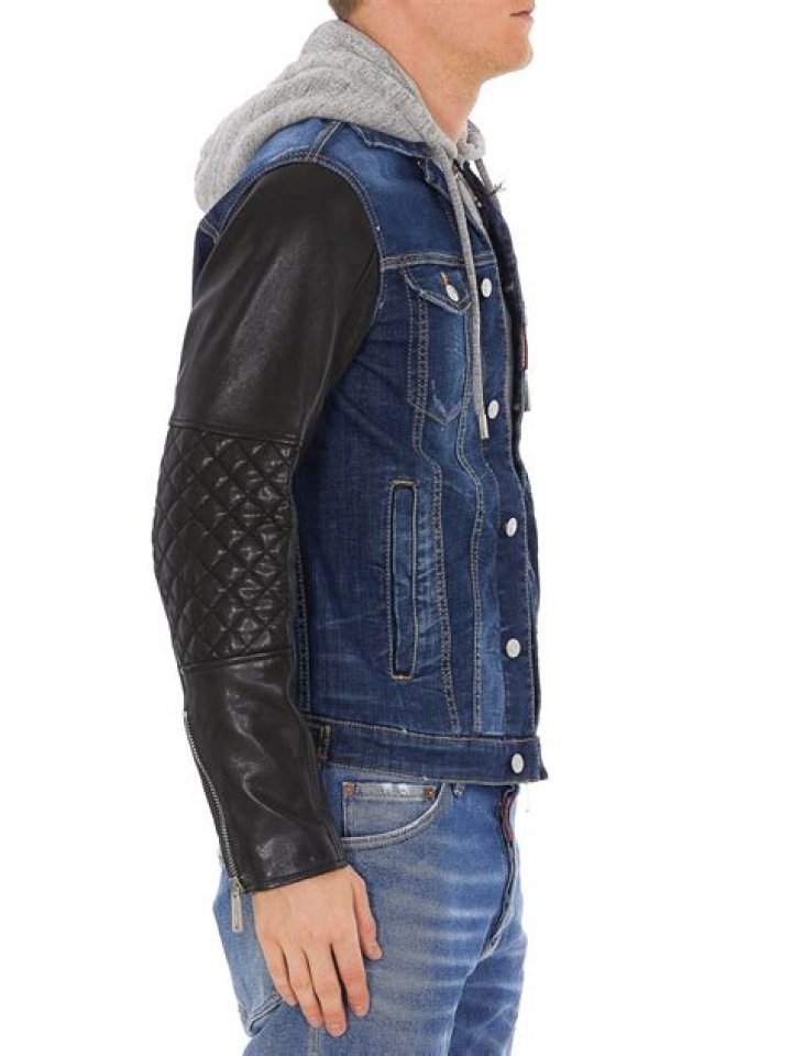 How do you wash a jacket with leather sleeves?