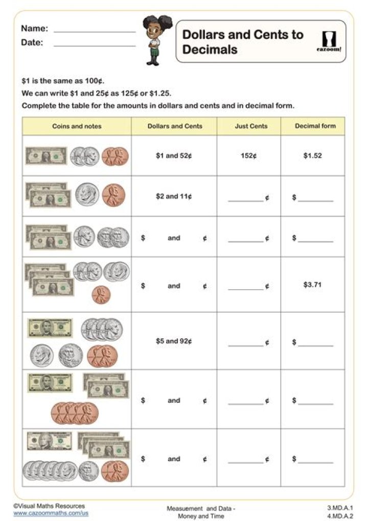 How do you write 25 cents in numbers?