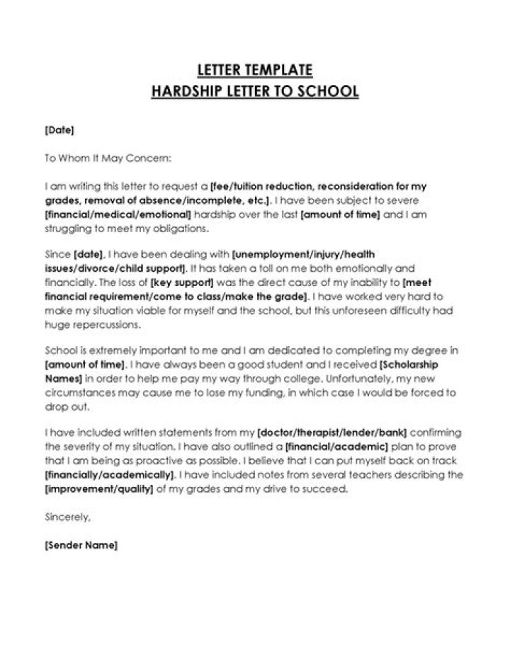 How do you write a hardship letter for a loan?