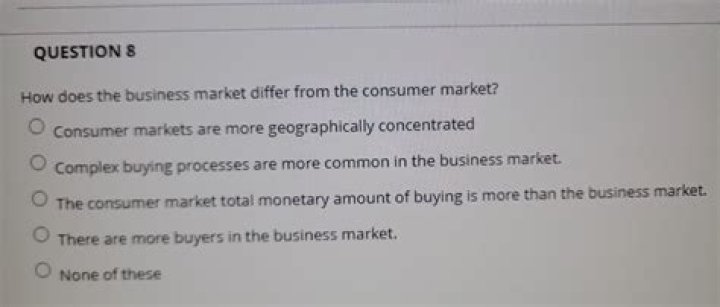 How does the consumer market differ from the business market quizlet?