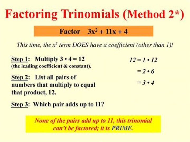 How does trinomial factor relate to binomial factor?