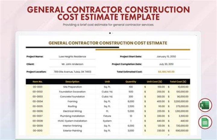 How is construction cost calculated?