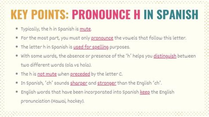How is the Spanish h pronounced?