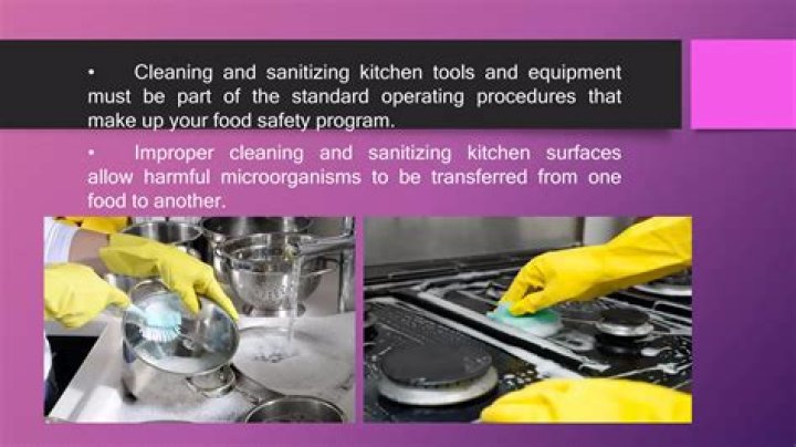 How many steps described in the course for the proper process of surface cleaning and sanitizing?