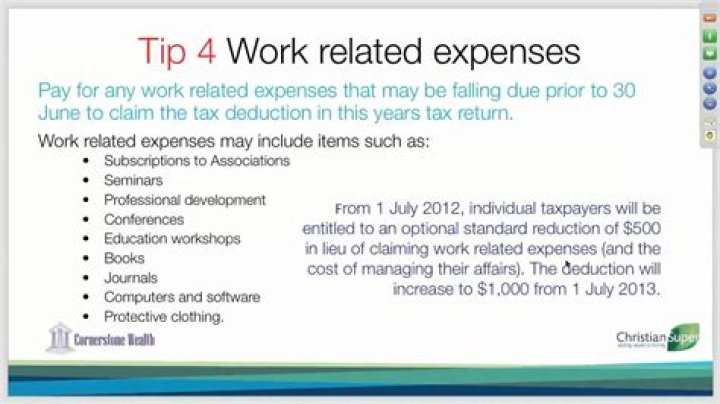 How much can I claim for work related expenses?