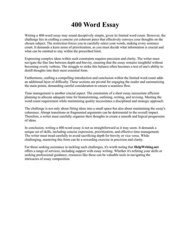 Is 400 words too long for a paragraph?