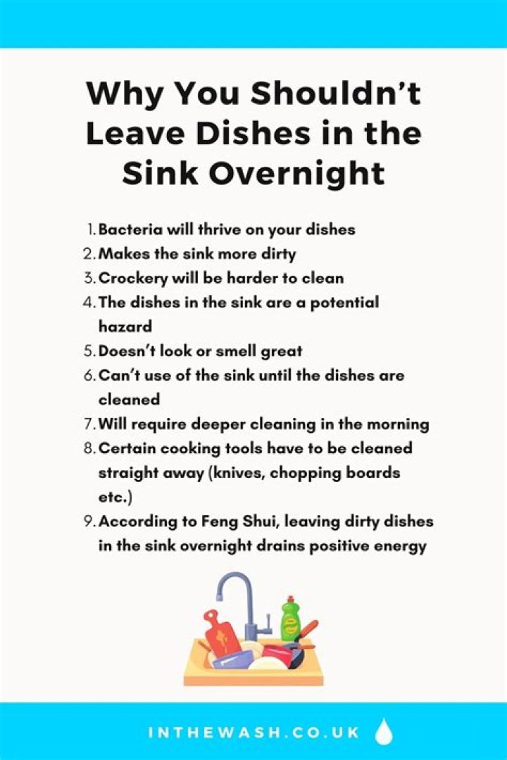 Is it OK to leave dishes in the sink overnight?