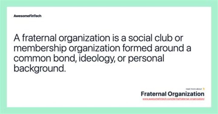 What are examples of fraternal organizations?