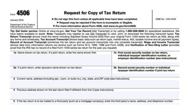 What are some of the reasons why an IRS Form 4506 T are rejected or not processed?