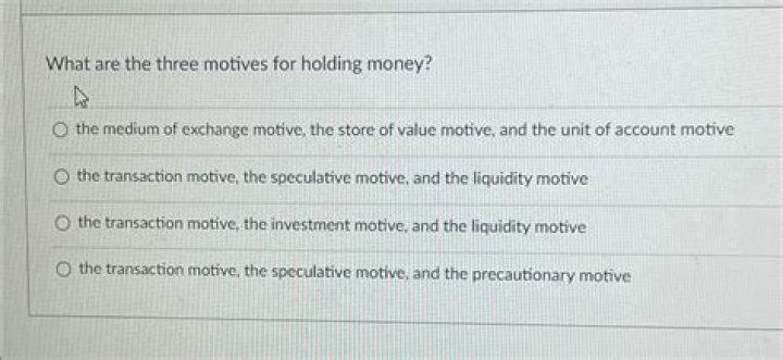 What are the 4 motives for holding cash?
