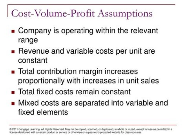 What are the assumptions of cost-volume-profit analysis?