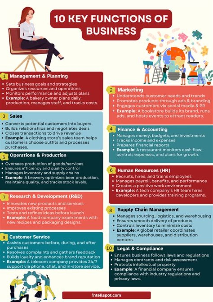 What are the functions of the business?