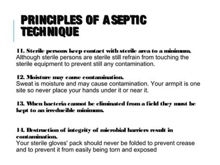 What are the principles of aseptic non touch technique?