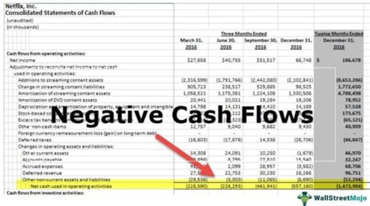 What are the reasons for negative cash flow?