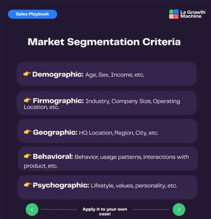 What are the segmentation criteria?