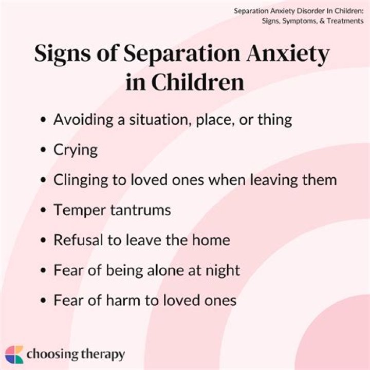 What are the stages of separation anxiety?