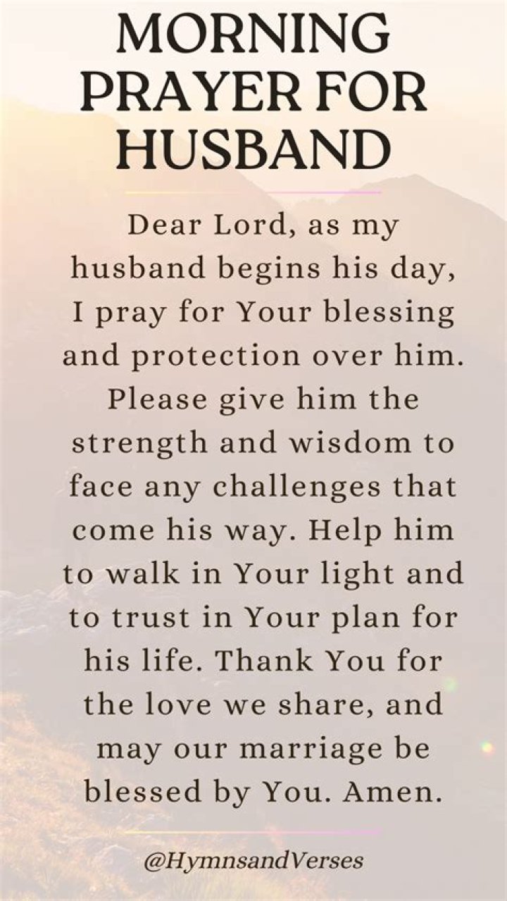 What do you say to your husband in the morning?