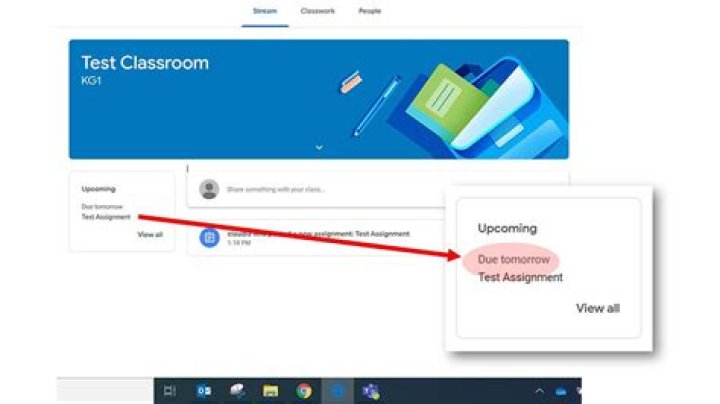 What does due tomorrow mean in Google Classroom?