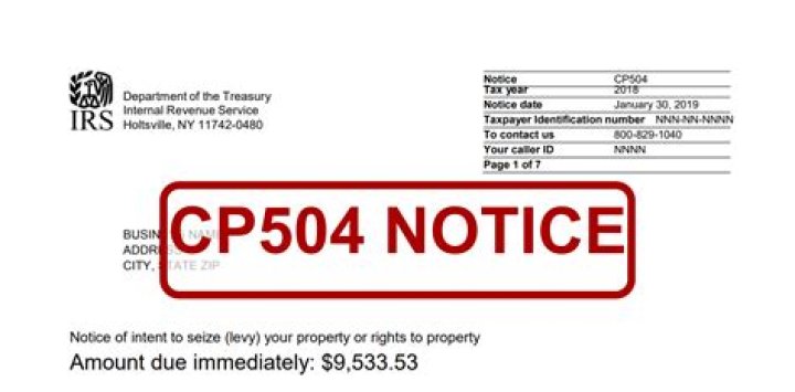 What does IRS Notice CP504 mean?
